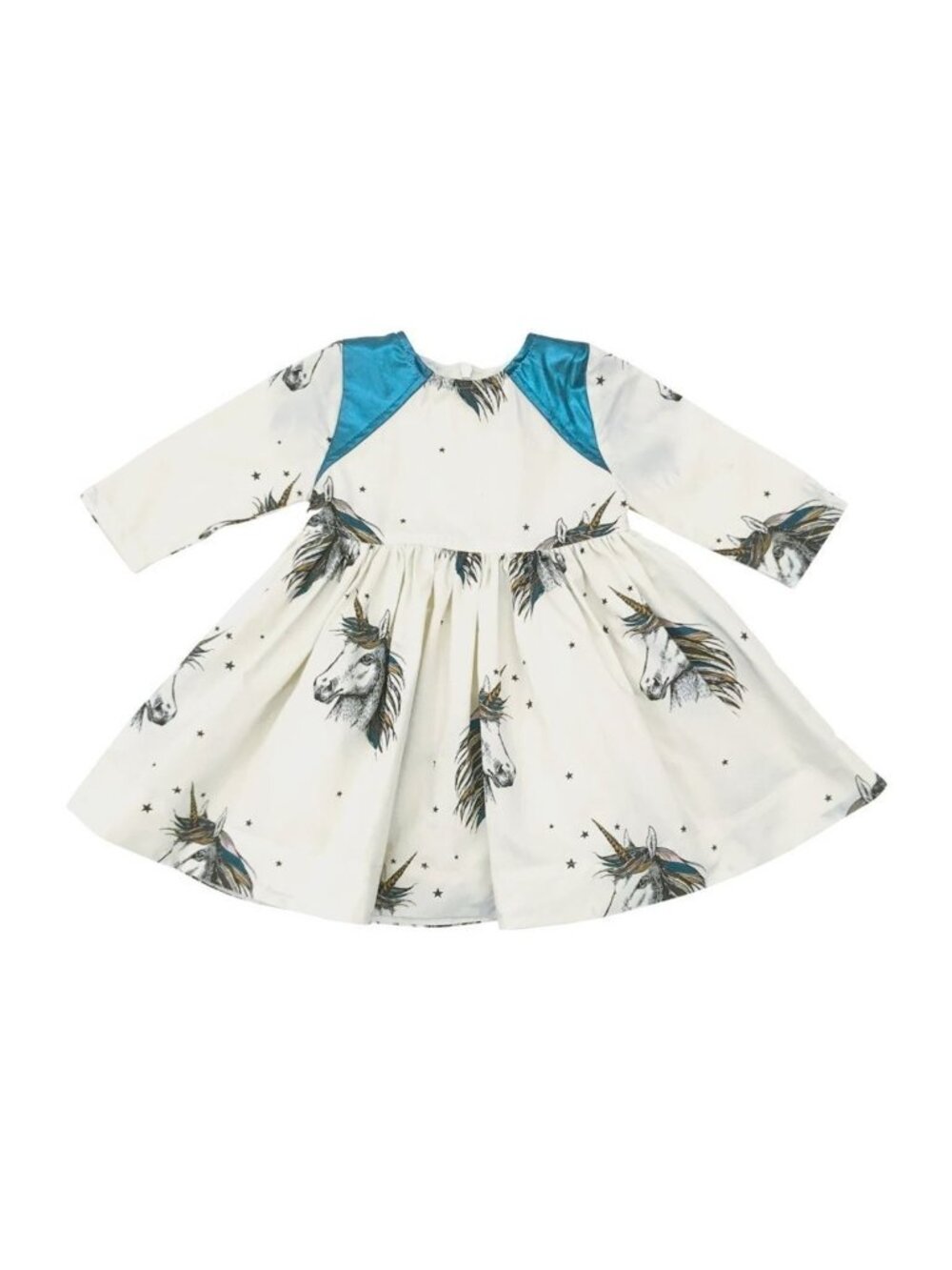 Pink Chicken Little Girl's Opal Unicorn Dress Antique White Size 3/6 Months NWT